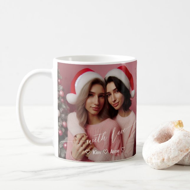 Mug Joyeux et brillant lesbienne rose rétro | Photo pe (Avec donut)
