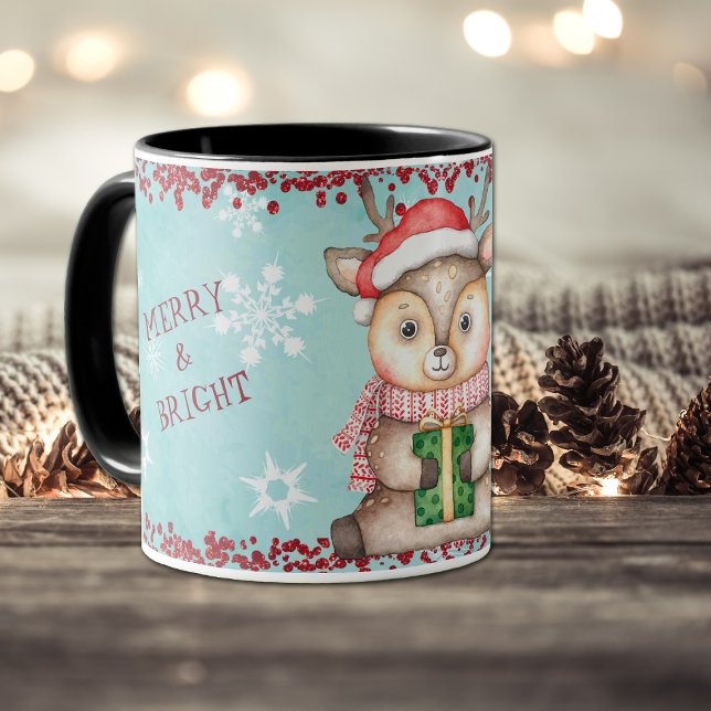 Mug Joyeux et brillants enfants de rennes de Noël (Créateur téléchargé)
