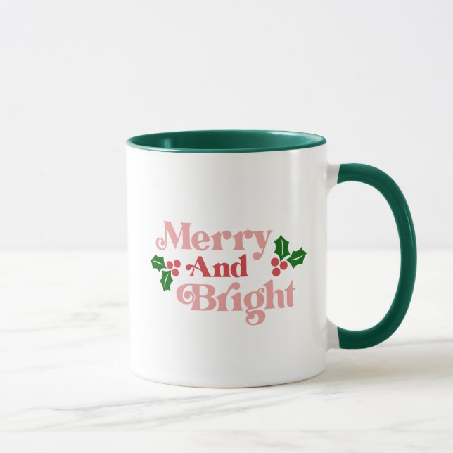 Mug Joyeux et lumineux - Typographie classique de vaca (Droite)