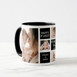 Mug Joyeux Fête des Mères 5 Photo Collage Noir