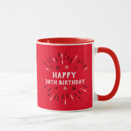 Mug Joyeux feu d'artifice du 30e anniversaire Rouge No