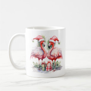Mug Joyeux Flamants roses roses de Noël