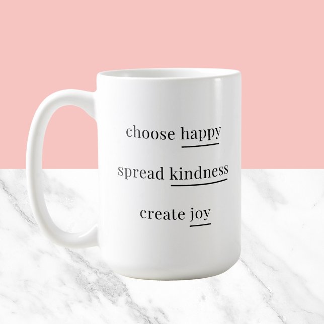 Mug Joyeux, gentillesse, joie - affirmations quotidien (Créateur téléchargé)