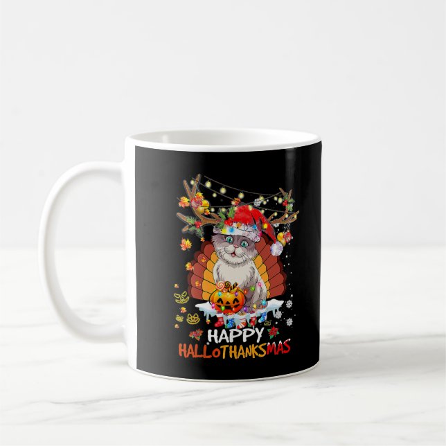 Mug Joyeux Hallothanksmas 2021Cute Chat Halloween Joye (Gauche)