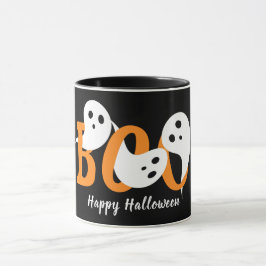 Mug Joyeux Halloween Boo Ghosts Black