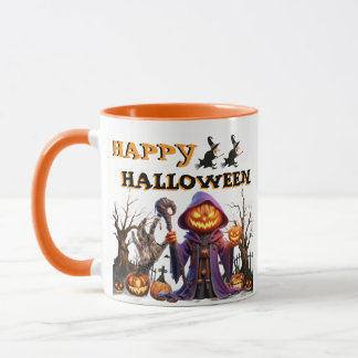 Mug Joyeux Halloween Citrouille Sorcière Café