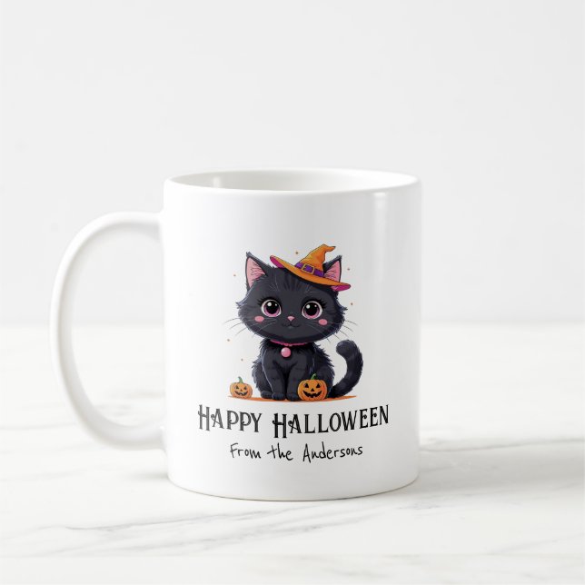 Mug Joyeux Halloween Cute Black Cat (Gauche)