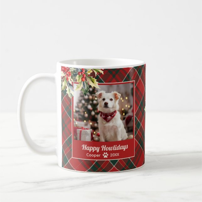 Mug Joyeux Howlidays Chien Rouge Vert Jeu de Noël (Gauche)