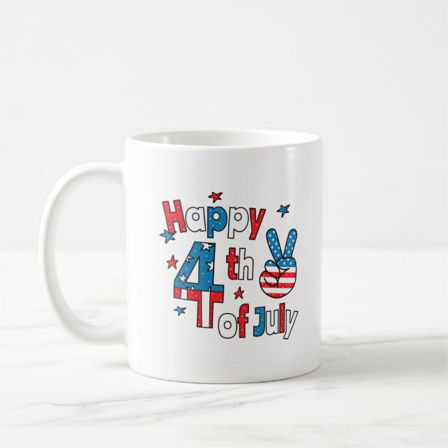 Mug Joyeux Jour de l'Indépendance 4 juillet (Gauche)