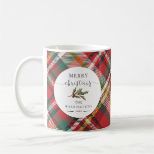 Mug Joyeux Joyeux Joyeux Noël Rouge Plaid