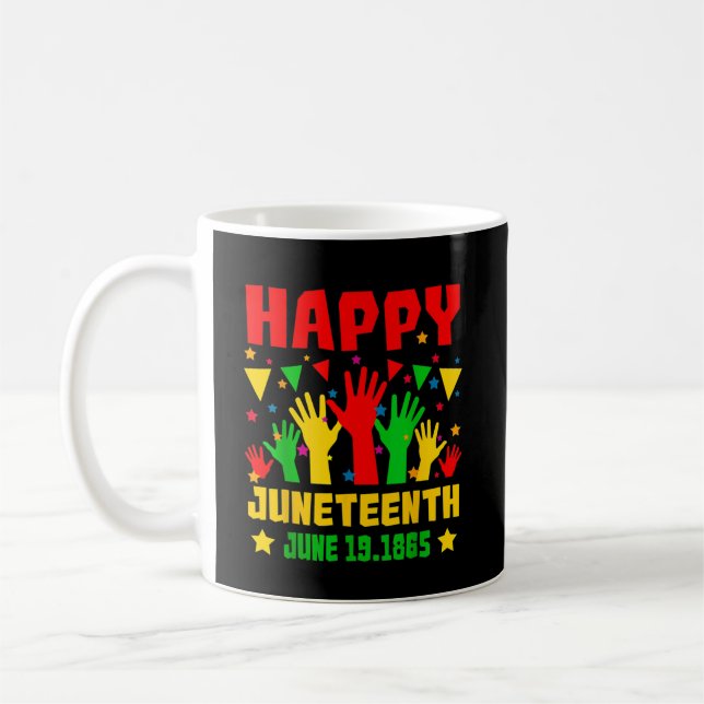 Mug Joyeux Junetdix Black Red Green Mains Jaunes (Gauche)