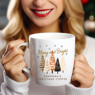 Mug Joyeux & Lumineux Marron Noël Photo Personnalisée
