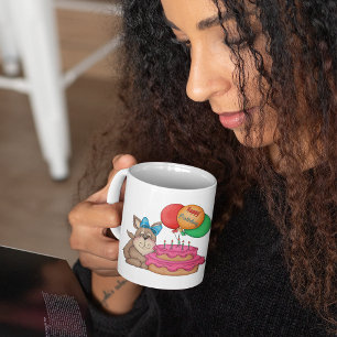 Mug Joyeux Marionnette mignonne avec ballons et gâteau