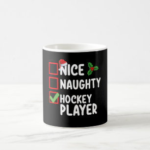 Mug Joyeux Mauvais Joueur de Hockey Liste de Noël Père