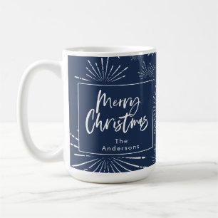 Mug Joyeux Noël bleu et blanc