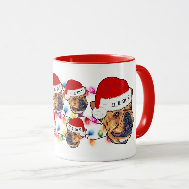 Mug Joyeux Noël Boston Terrier Santa Hat Amoureux des  (Devant droit)