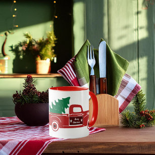 Mug Joyeux Noël camionnette et arbre