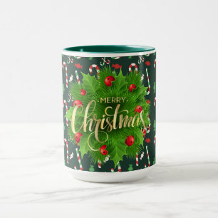 Mug Joyeux Noël Canes à la Menthe Poivrée