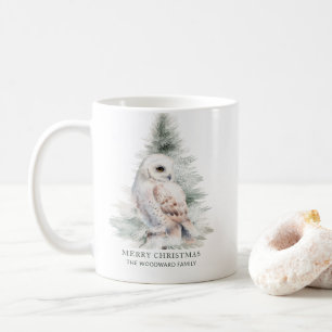 Mug Joyeux Noël Chouette de la forêt aquarelle personn
