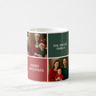 Mug Joyeux Noël collage élégant moderne Sage ROUGE