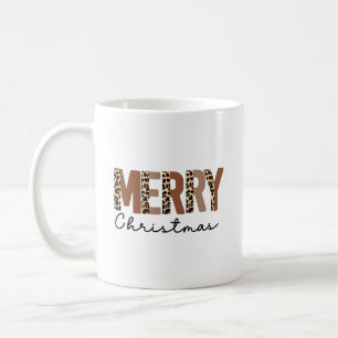Mug "Joyeux Noël" Couleur moderne bloquée Leopard