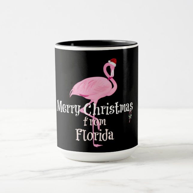 Mug Joyeux Noël de Floride, flamant rose (Centre)