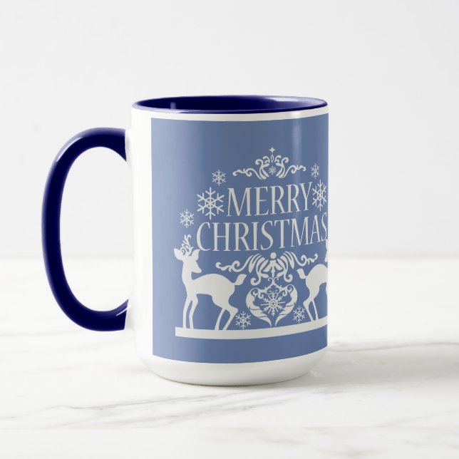 Mug Joyeux Noël deux tonalités Mug-Blue (Gauche)