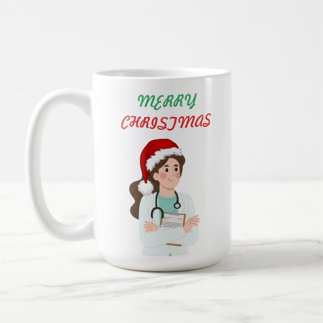 Mug Joyeux Noël Docteur Appréciation Conception de vac (Gauche)