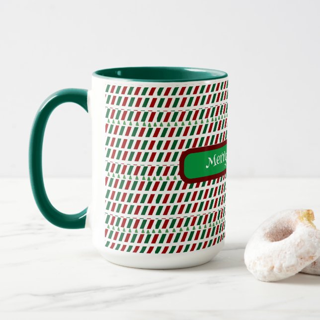 Mug Joyeux Noël Elégant & Personnaliser moderne (Avec donut)