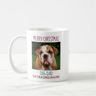 Mug Joyeux Noël élégant Photo Chien Papa