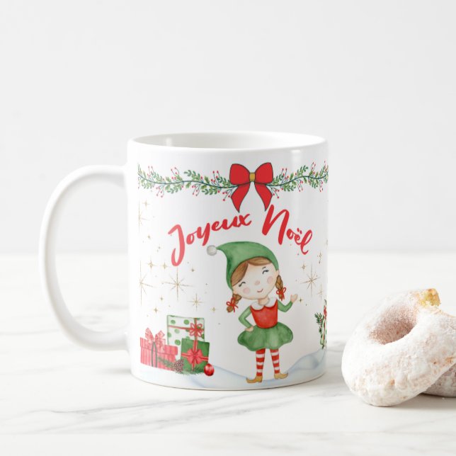 Mug Joyeux Noël et Bonne Année Lutins (Avec donut)