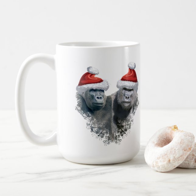 Mug Joyeux Noël Gorille (Avec donut)