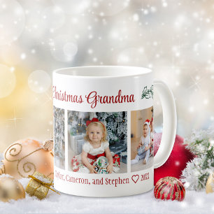 Mug Joyeux Noël Grand-mère 4 Photo Collage