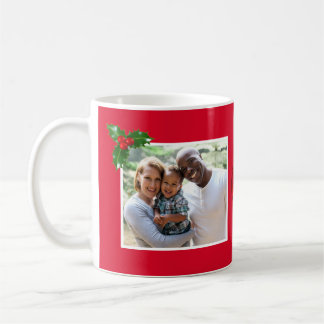 Mug Joyeux Noël Holly Sprig - Photo personnalisée -