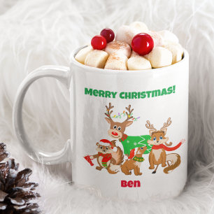 Mug Joyeux Noël ! Joli Cerf, Renards & Tamia  