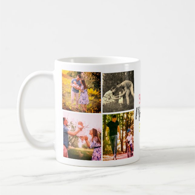 Mug Joyeux Noël Jour Photo Collage Famille Cadeau (Gauche)