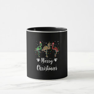 Mug Joyeux Noël Leopard Rouge Vert Flamant rose Plaid