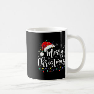 Mug Joyeux Noël Lumières Rouge Noël Chapeau Noël Famil