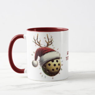 Mug Joyeux Noël Lutin de Pickleball Père Noël Pickleba