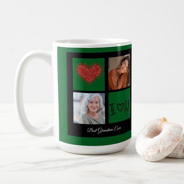 Mug Joyeux Noël Meilleure grand-mère Jamais collage ph (Avec donut)