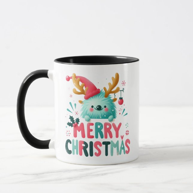 Mug Joyeux Noël mignon Fluffy (Gauche)