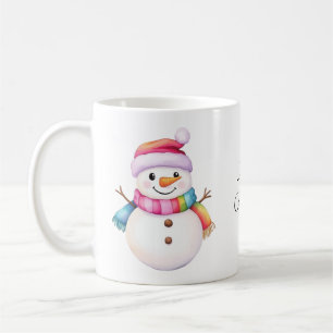 Mug Joyeux Noël mignon Snowmen Couleurs arc-en-ciel