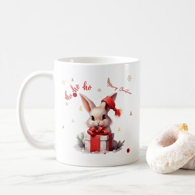 Mug Joyeux Noël mignonne Bunny (Avec donut)