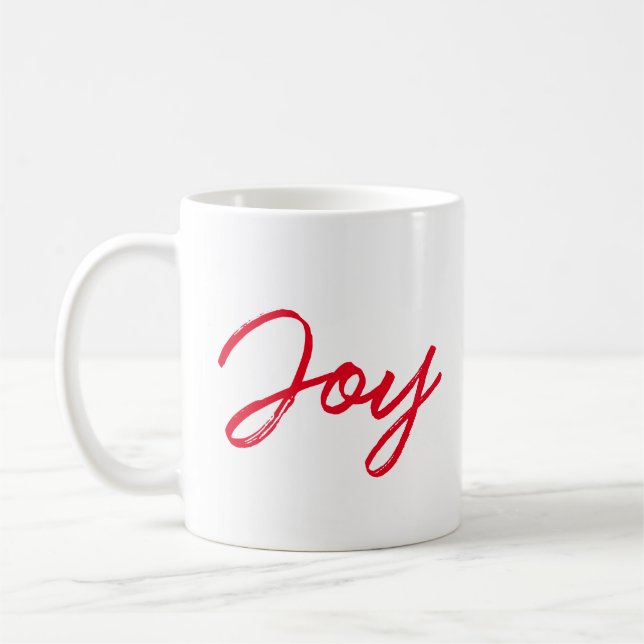 Mug Joyeux Noël moderne rouge et blanc (Gauche)