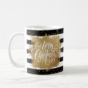 Mug Joyeux Noël noir blanc rayures