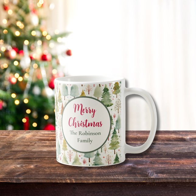 Mug Joyeux Noël Nom du devis Forêts saisonnières Arbre (Créateur téléchargé)