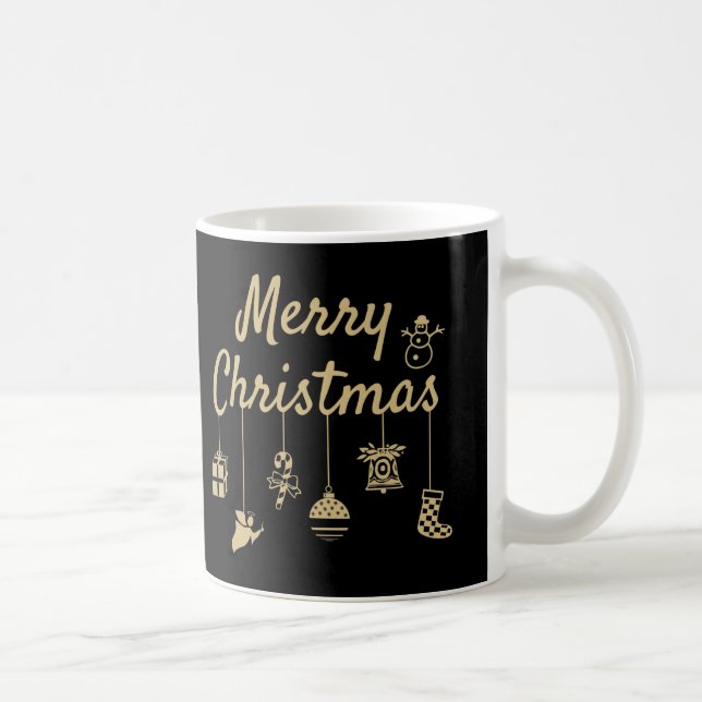 Mug Joyeux Noël Ornements or (Droite)