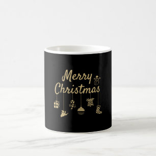 Mug Joyeux Noël Ornements or couleur or décor