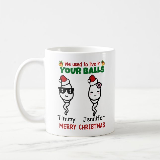 Mug Joyeux Noël papa 2 enfants (Gauche)