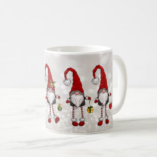 Mug Joyeux Noël, Parties scintillant Bokeh Red Gnomes